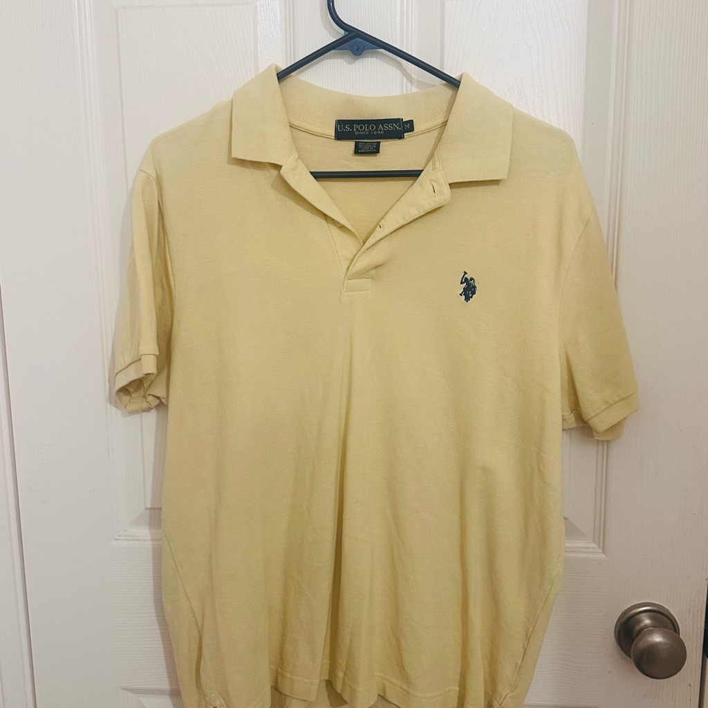 US Polo Assn Mens Light Yellow Polo Shirt